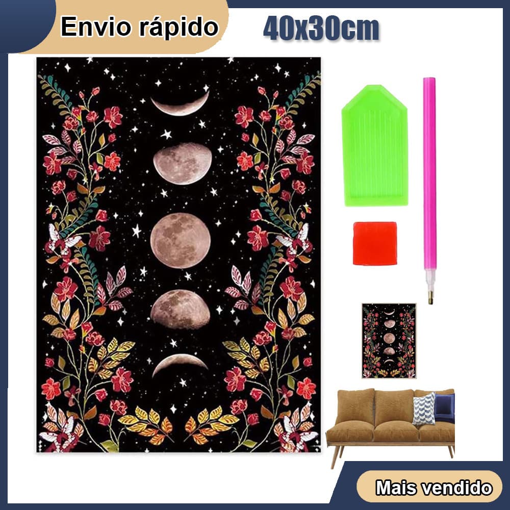 Floresta Lunar Pintura Diamante 5D Pintura de Diamante Kits De Para Adultos Rodada 5D DIY Broca Arte Decoração 40x30cm