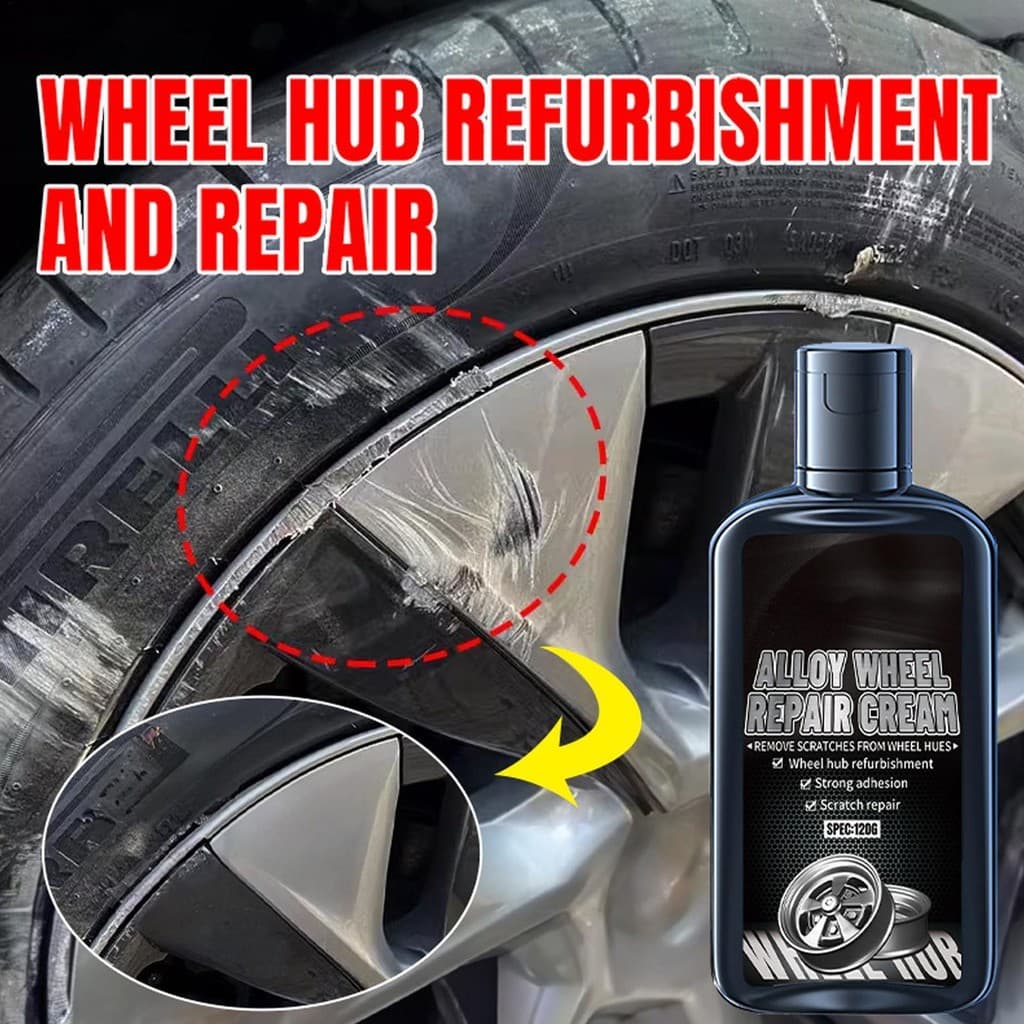 Kit De Reparo De Arranhões De Roda Com Esponja , Rápido De Borracha De Carro , 120g , Bálsamo De Polimento Pneu Aço Para