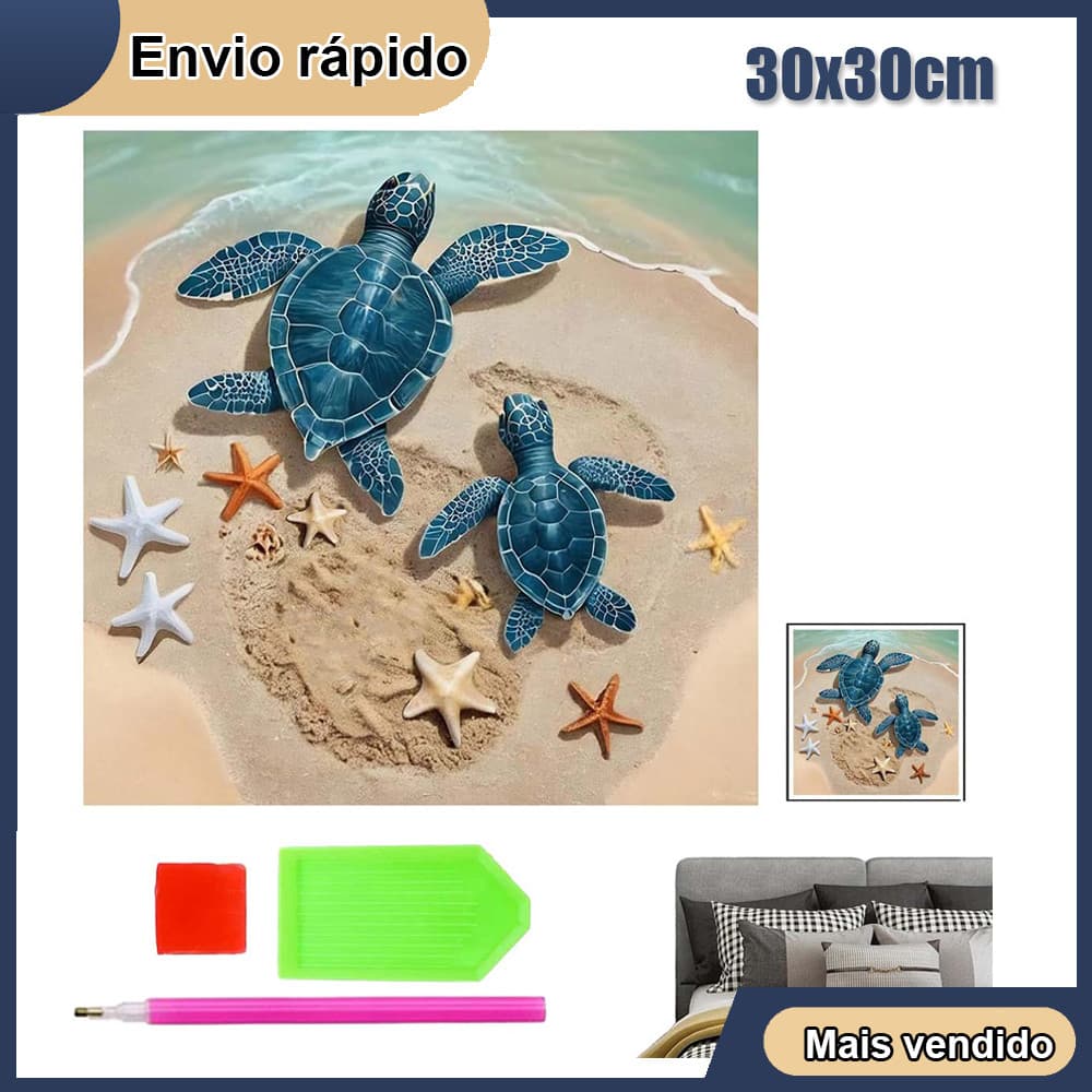Tartarugas Pintura Diamante 5D Pintura de Diamante Kits De Para Adultos Rodada 5D DIY Broca Arte Decoração 30x30cm