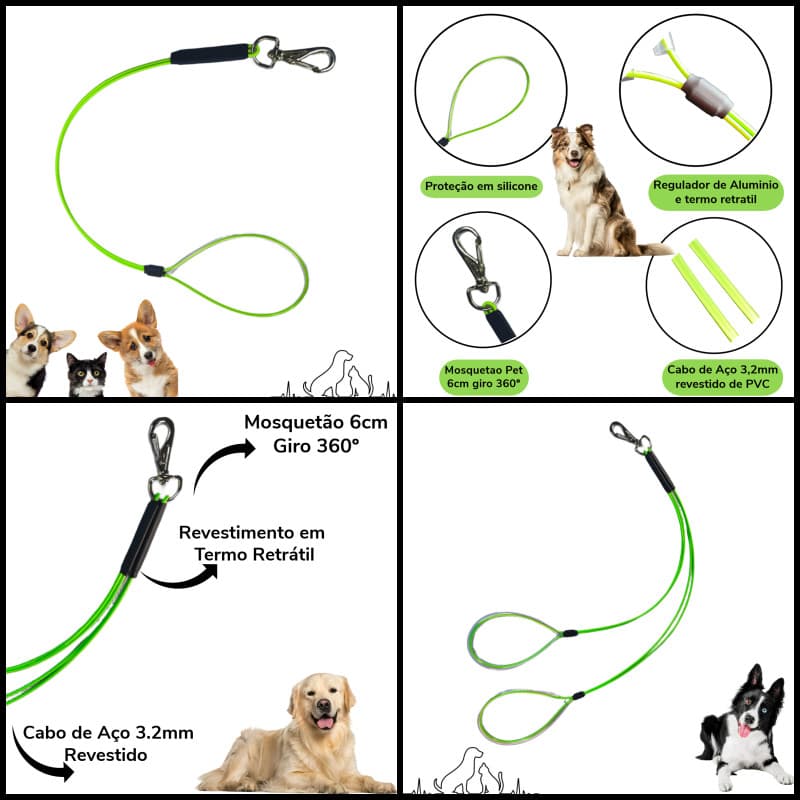 Guia Pet de Contenção Caes e Gatos Verde Pet Shop Banho e Tosa Veterinario Grommer