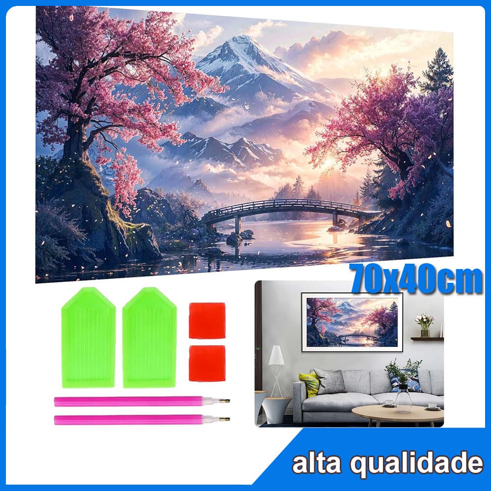 Montanha nevada Pintura Diamante 5D Pintura de Diamante Conjunto De Pintura Com Diamante  Conto De Fadas Redondo 5D Kits