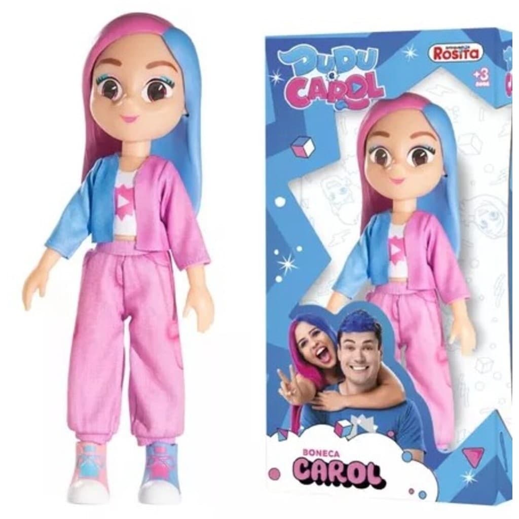 Boneca Carol Youtuber 26cm Dudu E Carol Articulada