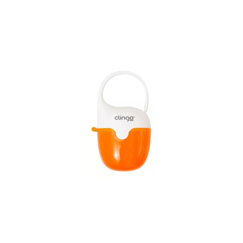 PORTA CHUPETA INFANTIL ATÉ 3 CHUPETAS BALEIA LARANJA CLINGO