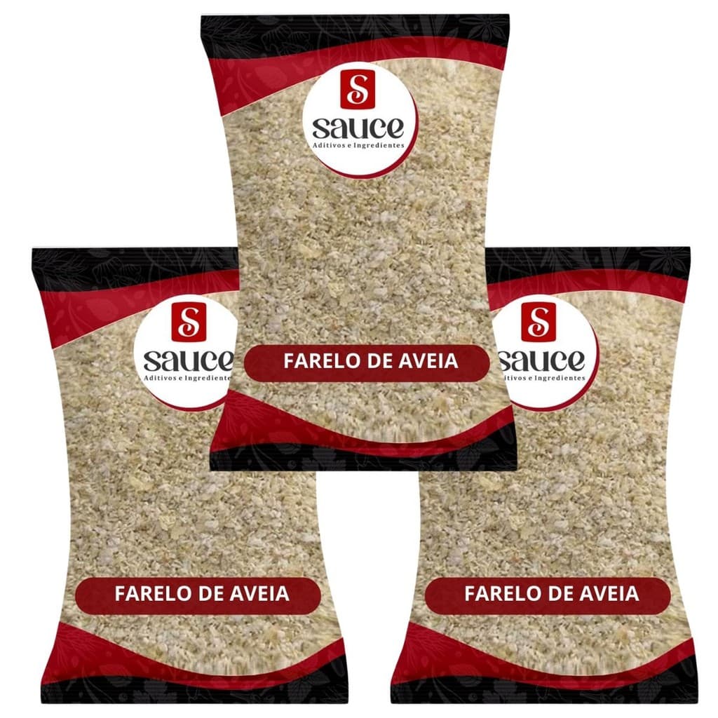 Farelo de Aveia 3kg Sauce Rico em Fibras Integral Alimentação Saudável Cereais Café da Manhã Grãos Naturais