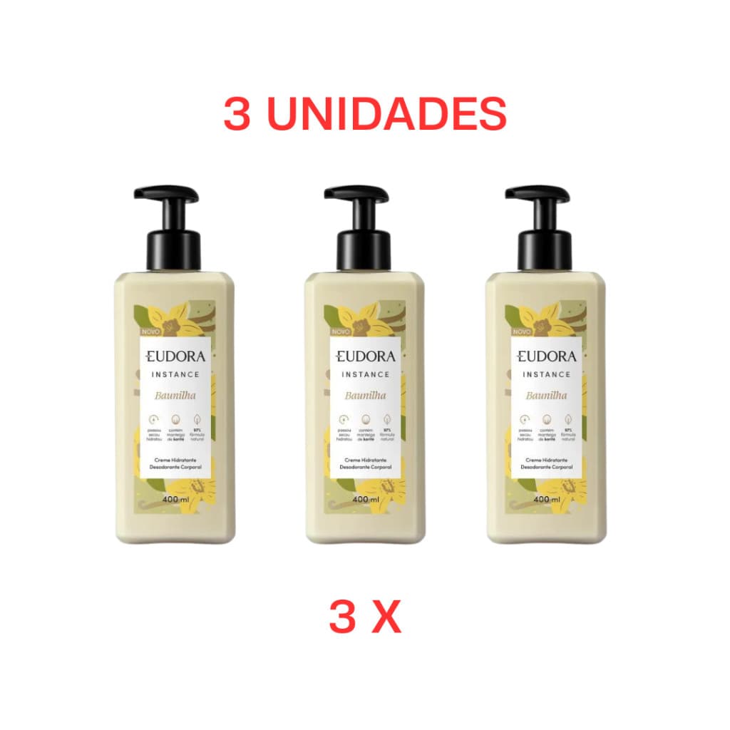 KIT Creme Hidratante Desodorante Corporal Instance Baunilha 400ml EUDORA BAUNILHA