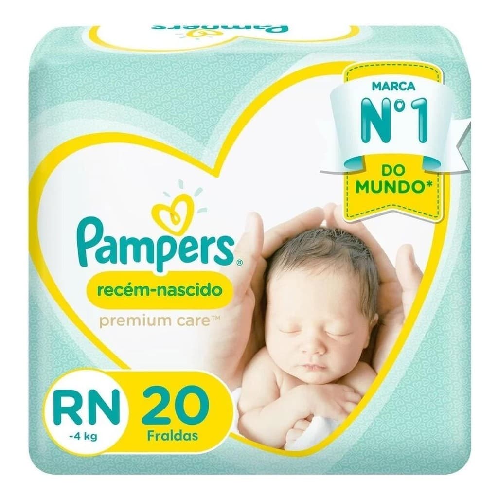 Fraldas RN Premium Care 20 Unidades Pampers