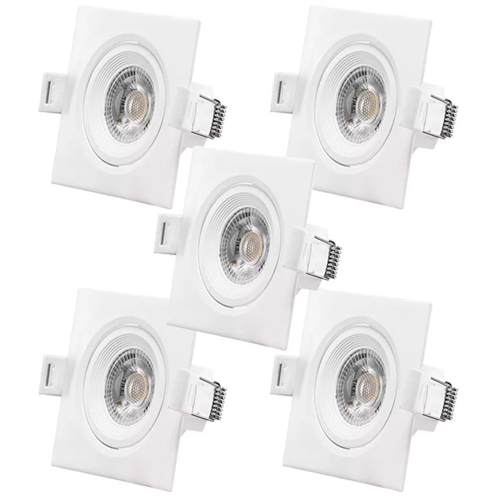 Kit 5 Luminária Spot LED Quadrado 7W - 6.500K Bivolt (520,0005) - Noll LED