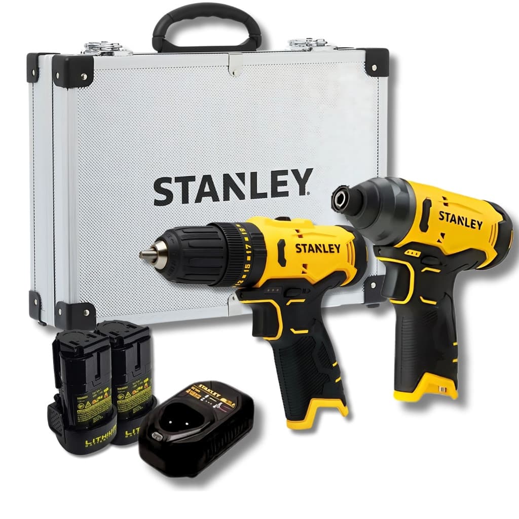 Kit Parafusadeira+Furadeira Impacto + 2 Baterias 2Ah + Carregador Stanley SCHI10D2FK