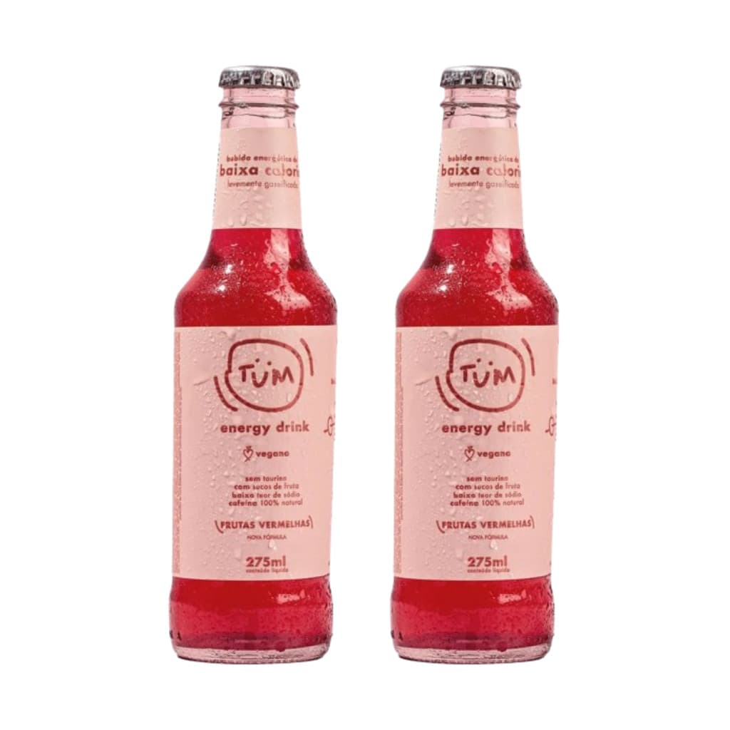 ENERGÉTICO NATURAL VEGANO FRUTAS VERMELHAS TUM ENERGY DRINK 275ML - 2 UND