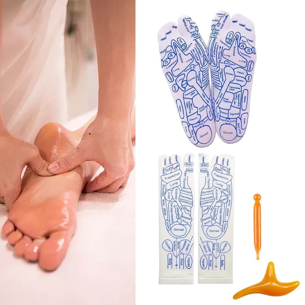 1 Conjunto De Meias De Ponto De Acupuntura Para Massagem Nos Pés , Massageador De Relaxamento Muscular , Alívio De Cansa