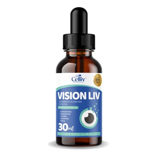 VISION LIV 30 ML - CELLIV VITAMINAS PARA UMA BOA VISÃO VITAMINA A RIBOFLAVINA  ZINCO OLHOS SAUDAVÉIS