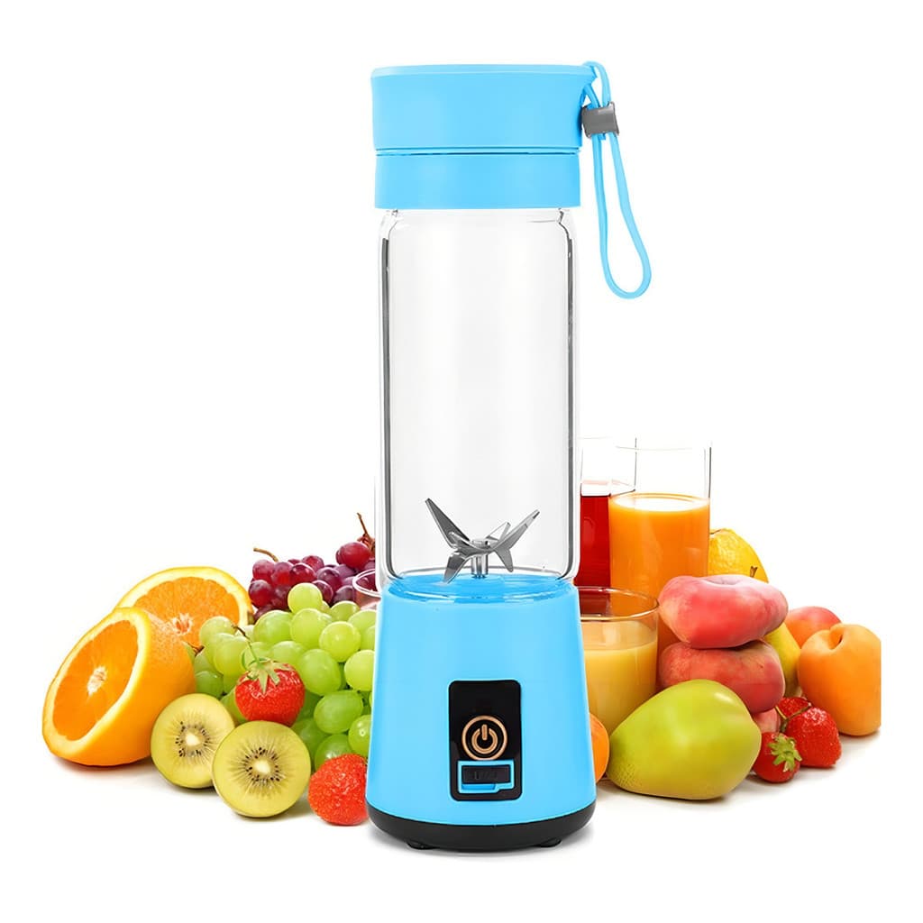 Mini Liquidificador Portatil Individual Potente Processador Cor Azul
