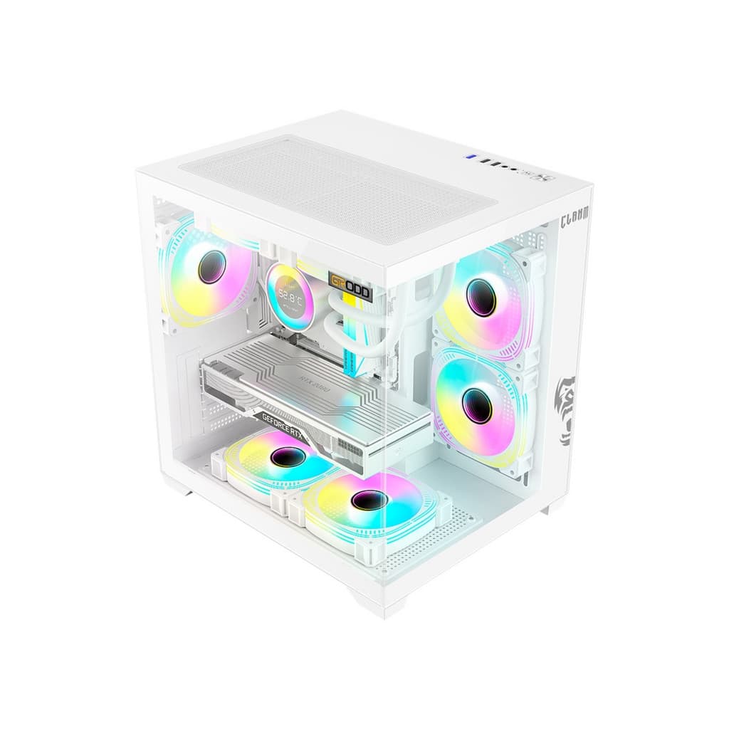 Gabinete Gamer Aquário, Tower, Micro-ATX/ITX, Vidro Temperado Lateral , Branco