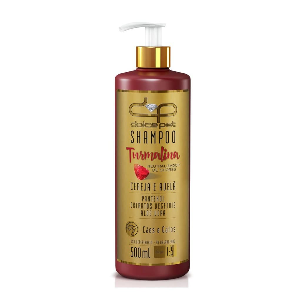 Shampoo Dolce Pet para Cães e Gatos Neutralizador de Odores Cereja e Avelã 500ml - Limpeza e Brilho