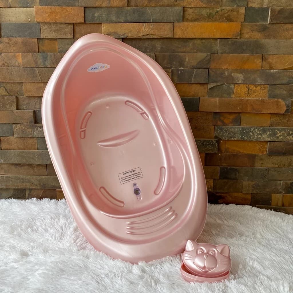 Banheira Bebê 22 L Saboneteira com tampa  Infantil Plastico Livre BPA
