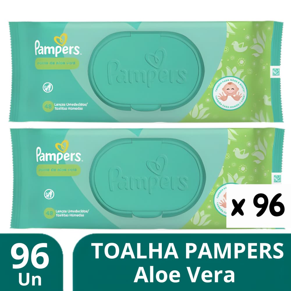 Kit 2 Toalha Umedecida Aloe Vera Bebê 48Un - Pampers
