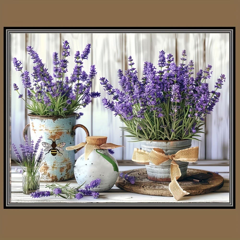 Kit De Pintura De Diamante Lavender Joy 5D DIY-Bordado De Strass Redondo Com Completo Para Iniciantes E Decoração De Cas