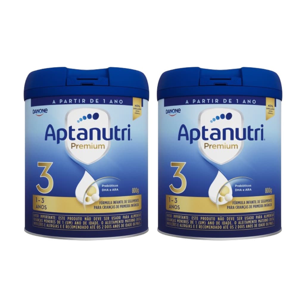 kit 2 Fórmula Infantil Aptanutri (Aptamil) Premium 3 800g  DANONE (7891025107910)