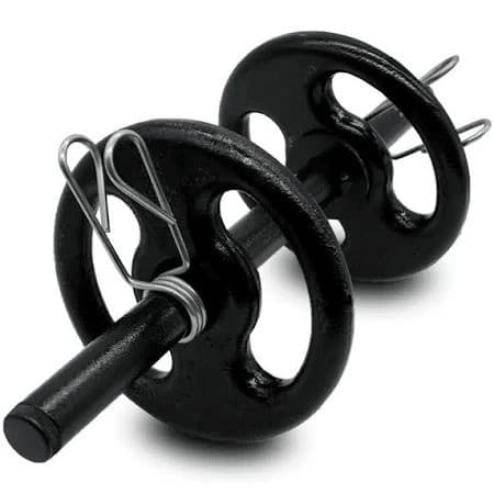 Kit Barra Oca 40cm + 2 Anilhas Pintadas 1kg Musculaçao, Peso, Academia,Treino Em Casa, Fitness