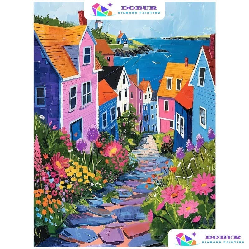 DOBUR | Conjunto De Pintura Diamante Villa 5D DIY Rodada/Quadrado Full Broca Lona Com Número Artesanato Presente Decoraç