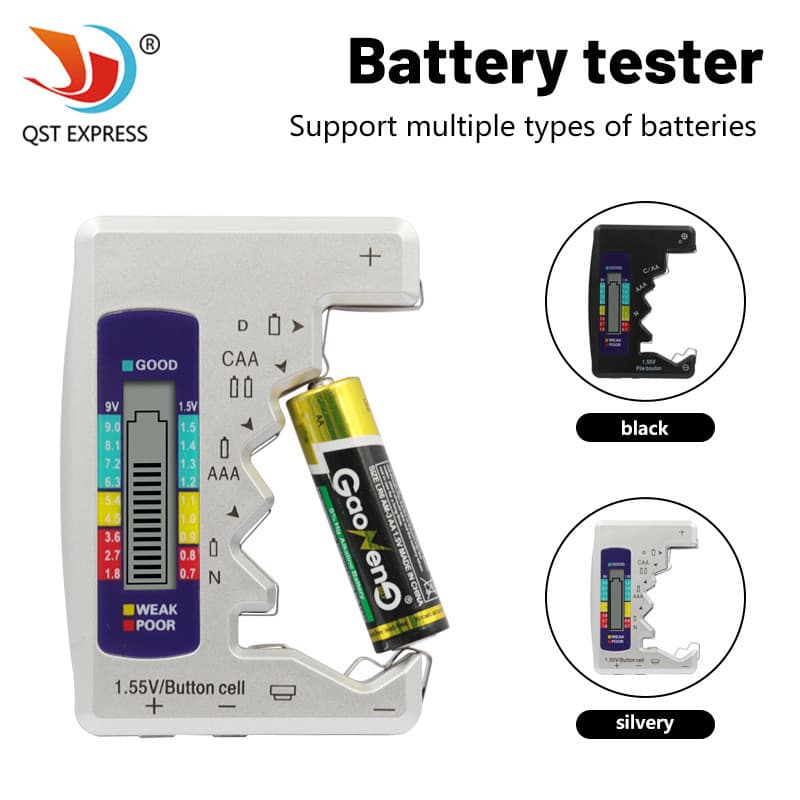 Testador De Bateria Digital LCD Para Célula Botão 9V Baterias Medidor De Tensão Verificador Dispositivo Capacidade De En