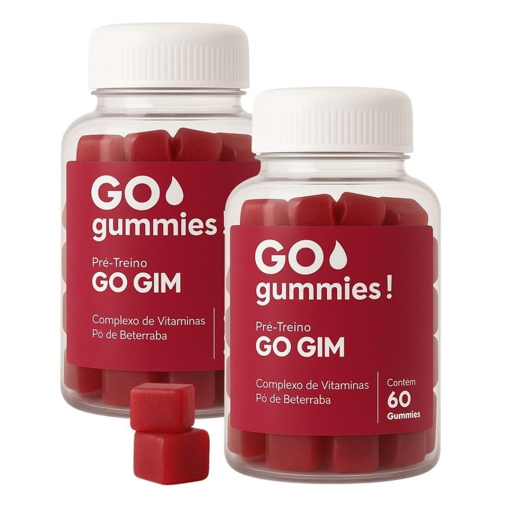 Pré-Treino Gummies GO Gim com Pó de Beterraba 120 Gomas