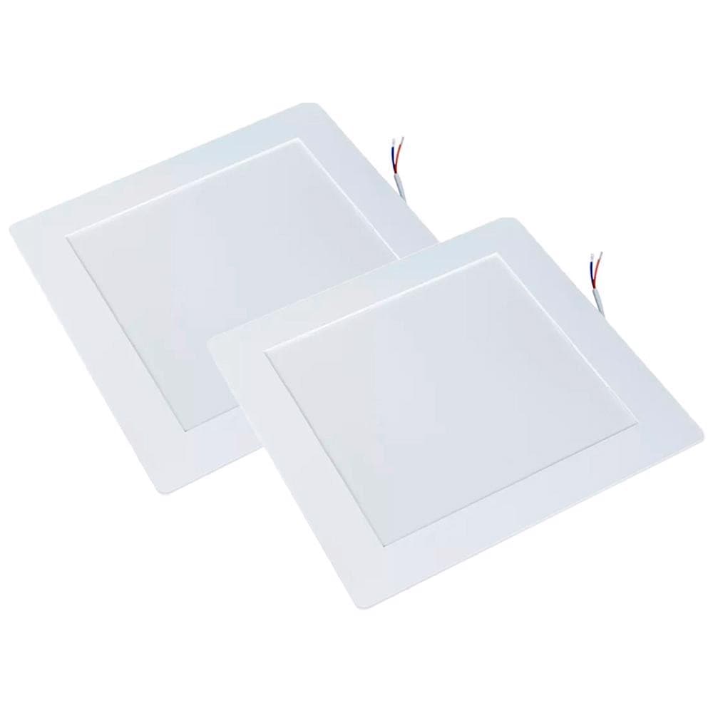 Kit 2 Luminária Plafon LED Quadrado Embutir 24W 4000K (520,0048) - Noll LED