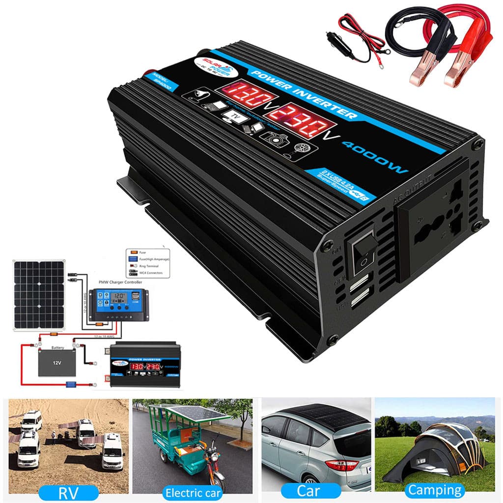 Inversor De Carro DC12V Para Potência AC 220V 110V Inversor 4000W