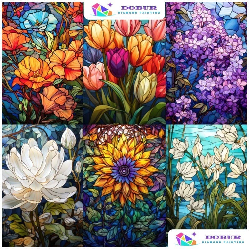 DOBUR | Conjunto De Pintura Diamante Manchado Arte Girassol 5D DIY Redondo/Quadrado Broca Completa Lona Com Número Artes