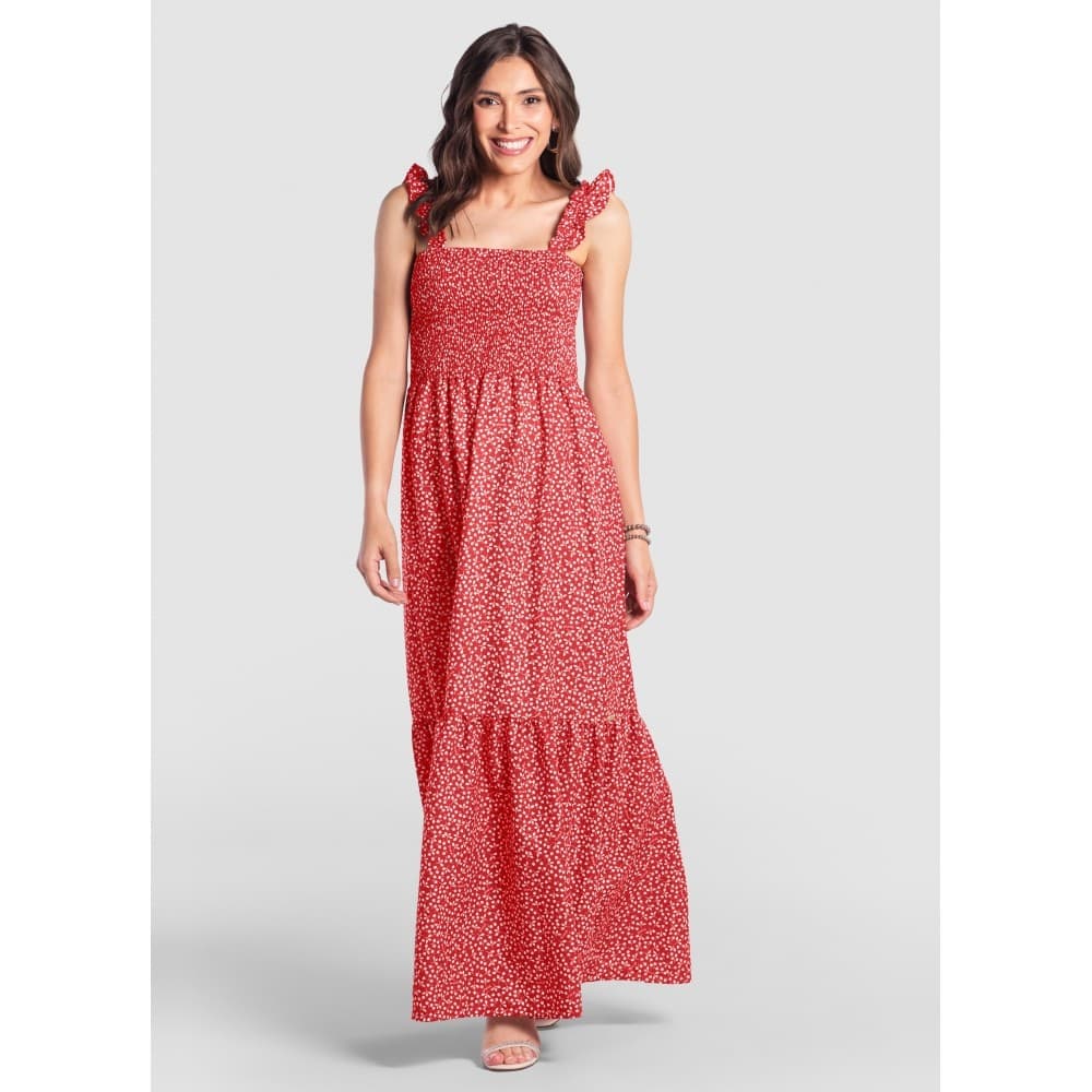 Vestido de Natal tal mãe tal filha - Vestido longo vermelho Adulto - vestido crepe party vermelho P M G