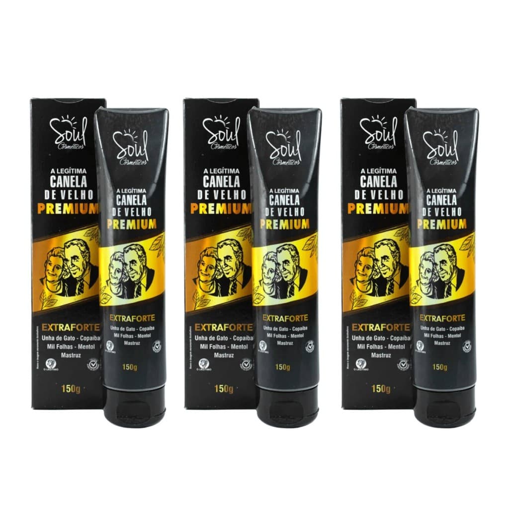 Kit 3 Pomadas Massageadoras Canela De Velho Extra Forte 150g