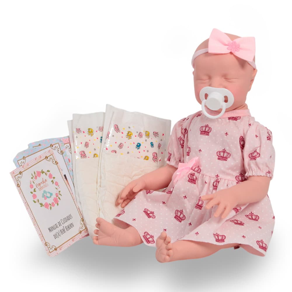 Boneca Bebe Reborn Lívia 100% Silicone Articulada E Itens