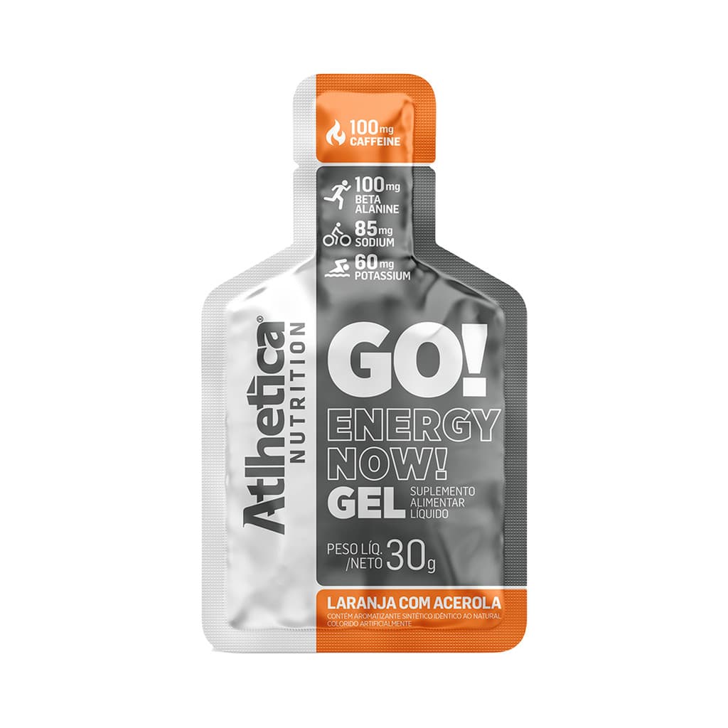 Go! Energy Now Sabor Laranja com Acerola da Atlhetica Nutrition Cx com 10 Sachês