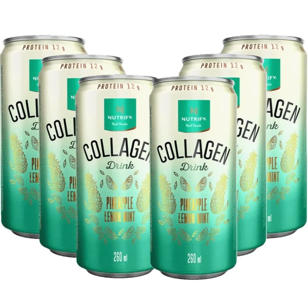 Collagen Drink Pineapple Lemon Mint - Nutrify 6 latas 260ml