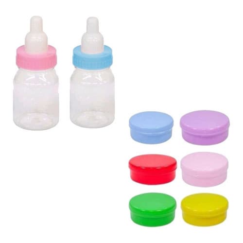 Kit Chá Bebe - 30 Mini Mamadeira + 30 Latinha Mint 