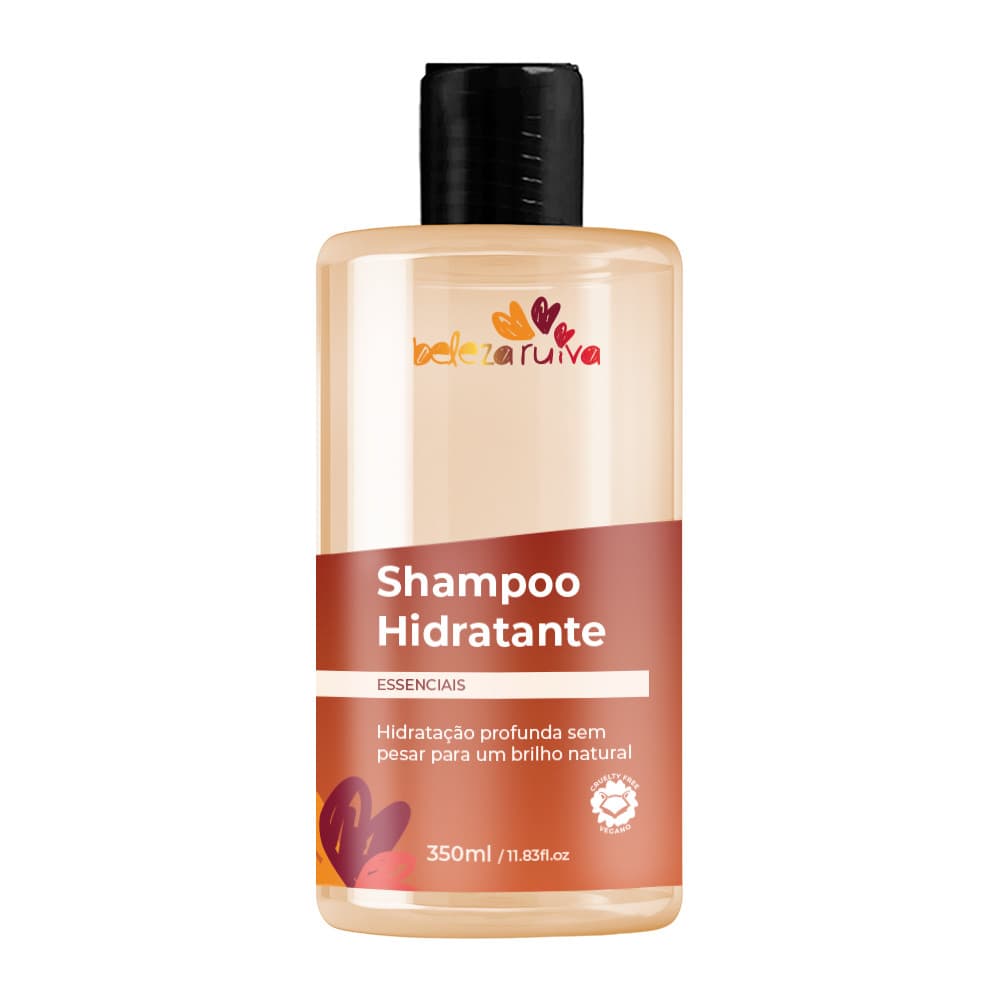 Shampoo Hidratante Profissional para Cabelos 350ml Uso Diário Protege a Cor Pantenol Colágeno Beleza Ruiva