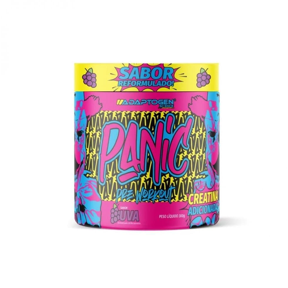 Panic Pré Treino 300g Uva Adaptogen Energia Foco Treino Intenso