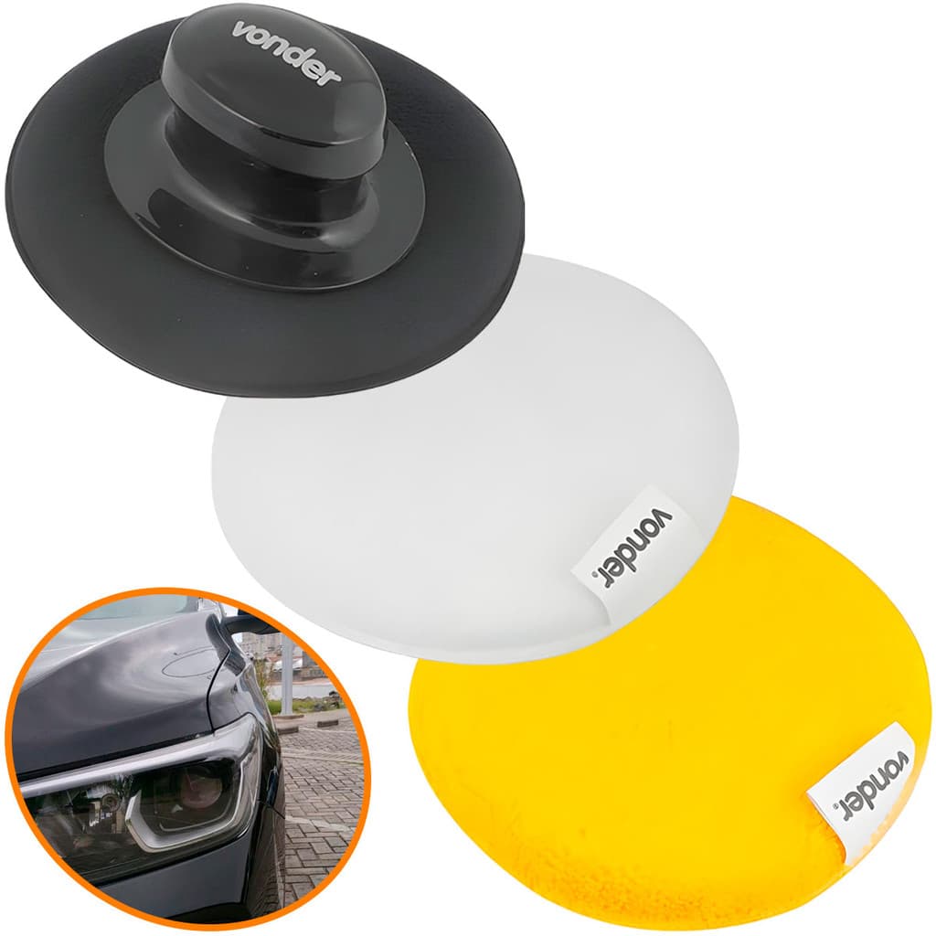 Kit para Limpeza Polimento com Suporte Automotivo Carro Moto VONDER