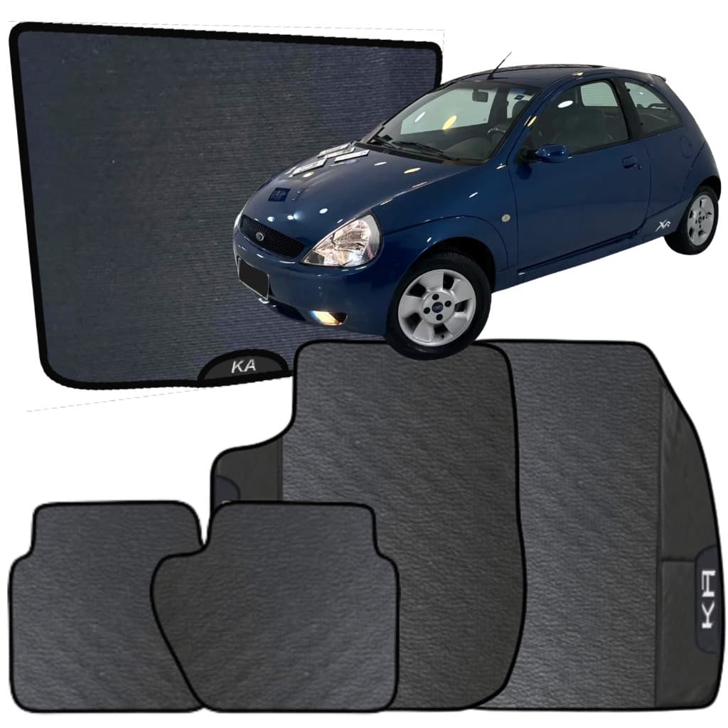 Kit Jogo Tapete Ka 1996 a 2007 4 Peças + Tapete Prota Malas Emborrachado Automotivo Personalizado