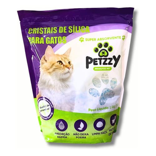 Areia Sanitaria Ecologica Silica Premium Gato Petzzy 1.6kg