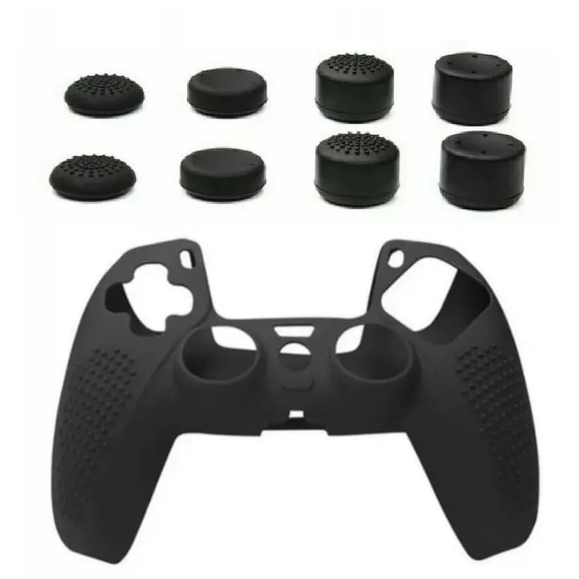 Kit de Acessórios para Controle de Videogame - Capa de Silicone + 8 Extensores de Borracha