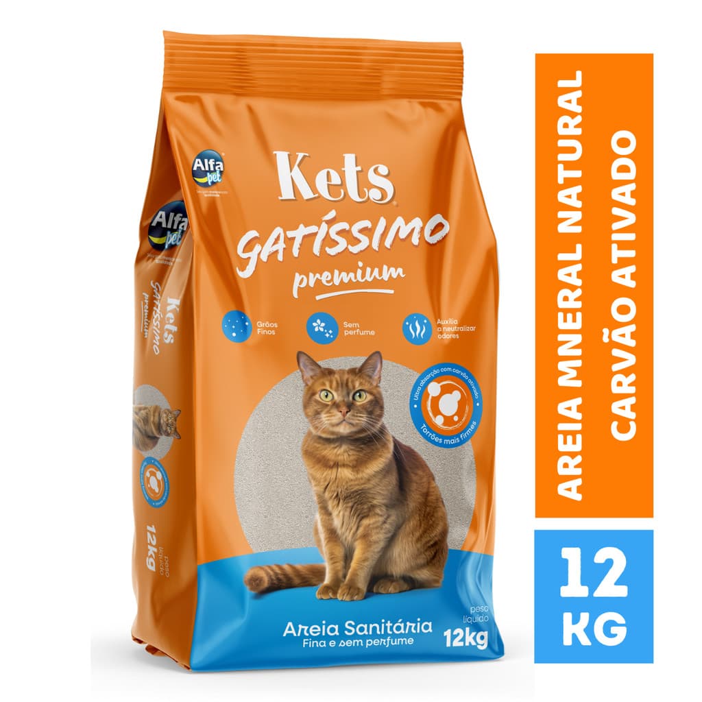 Areia Sanitária Gatissimo para Gatos Alto Rendimento Elimina Odores
