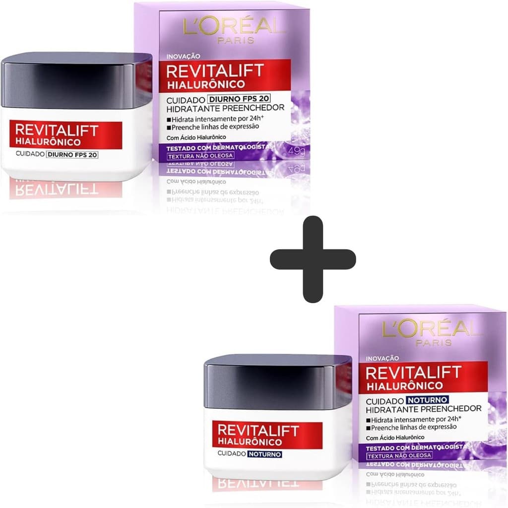 Kit L'Oréal Paris Revitalift Hialurônico Anti-idade - Diurno + Noturno