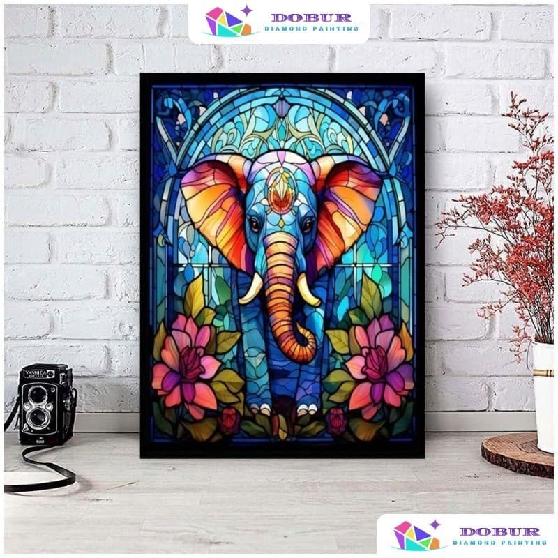 DOBUR | Conjunto De Pintura Diamante Elefante 5D DIY Redondo/Quadrado Completo Broca Tela Com Número Artesanato Presente