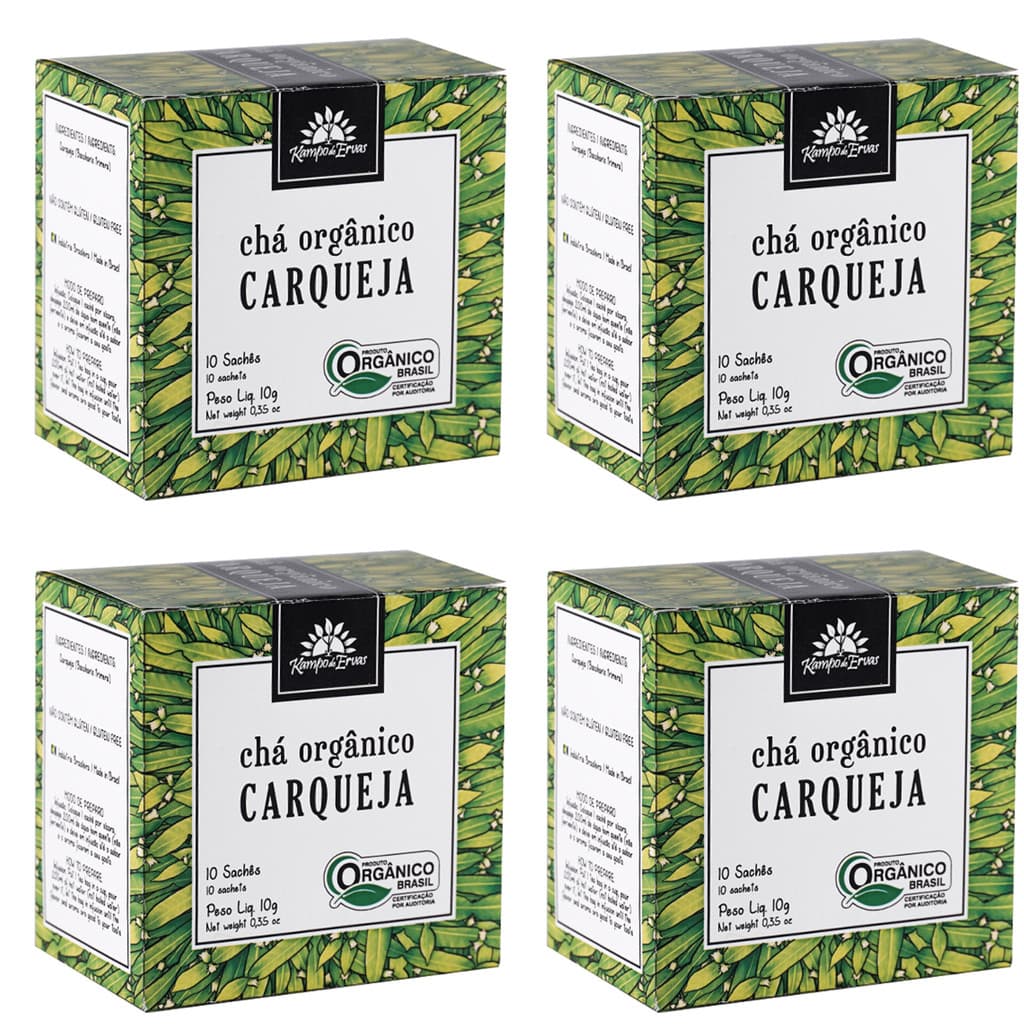 Kit 4x Carqueja Chá Orgânica Certificada 10 Sachês Kampo De Ervas