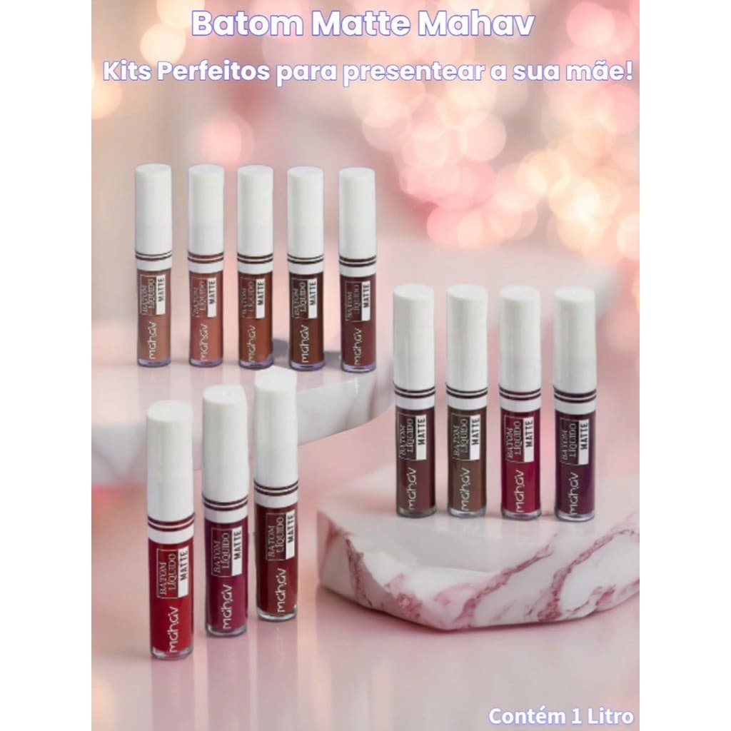 Kit de Batons Líquido Matte 02 ou 03 unidades  - Mahav