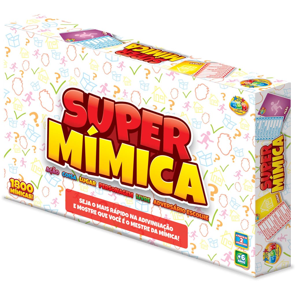 Jogo Super Mímicas GGB - 1800 Mímicas - Tabuleiro Divertido para Família e Amigos +6 anos