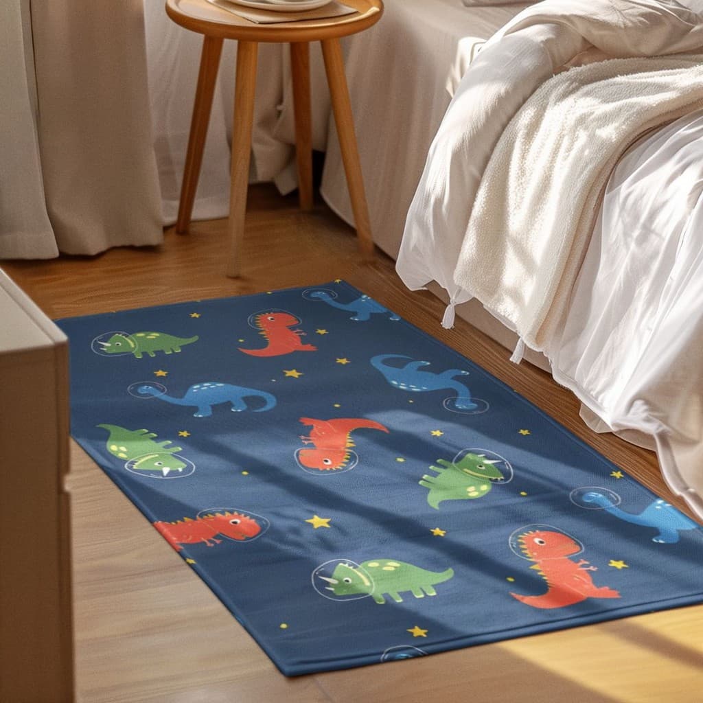 Tapete Decorativo 118x70cm Antiderrapante Sala, Quarto e Escritório Dinossauro