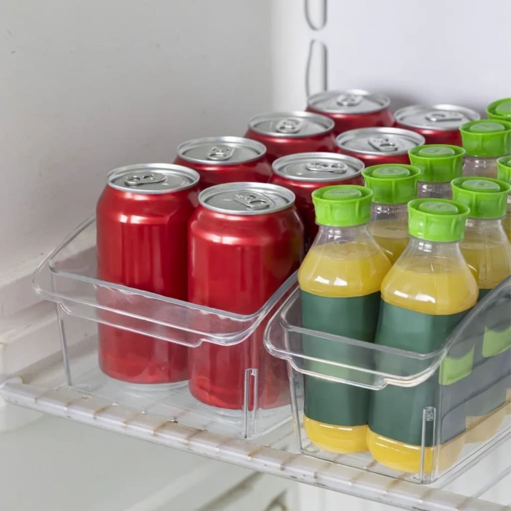 Organizador Multiuso Geladeira Despensa Armário 3,9L Acrílico Transparente Cozinha Latas Suporte Alimentos Não Quebra