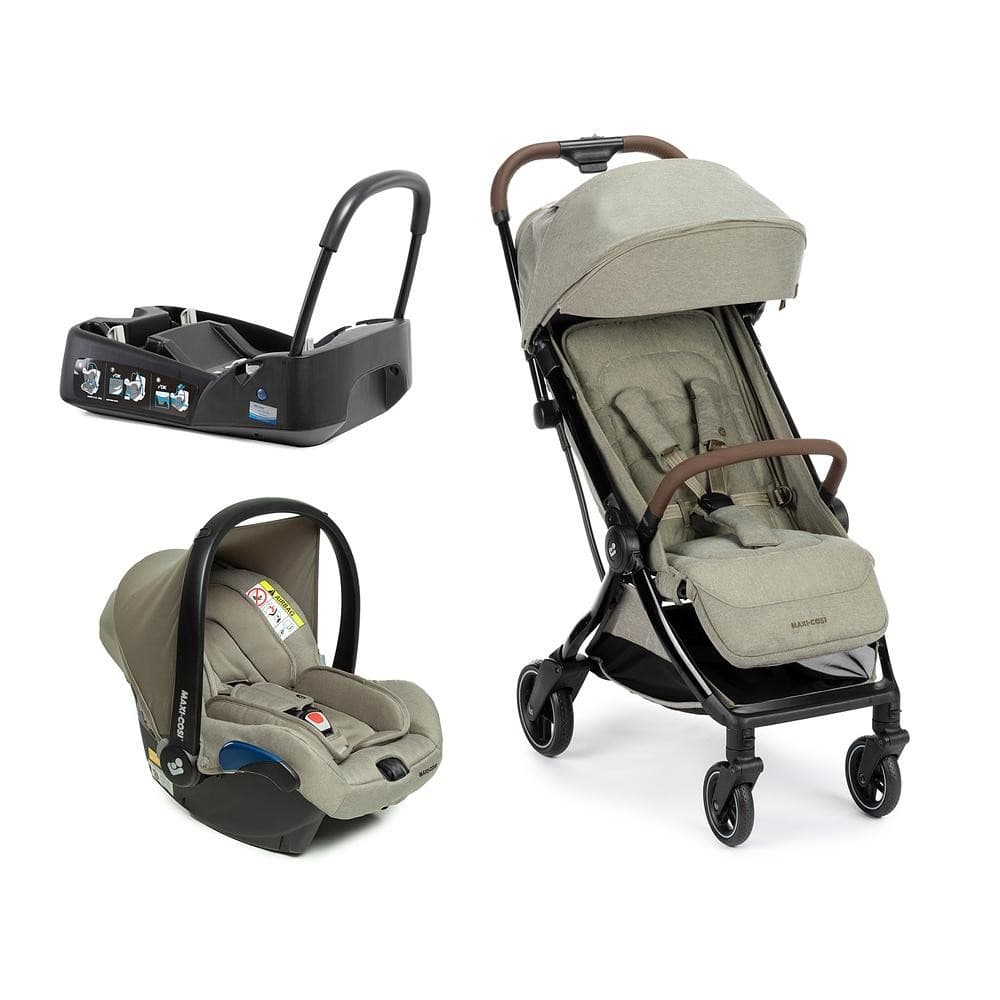 Carrinho de Bebê, Bebê Conforto e Base -Maxi-Cosi Travel System Eva 3 Luxe Truffle 0-22kg